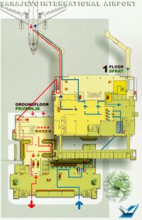 Terminal map of Sarajevo Int. Airport